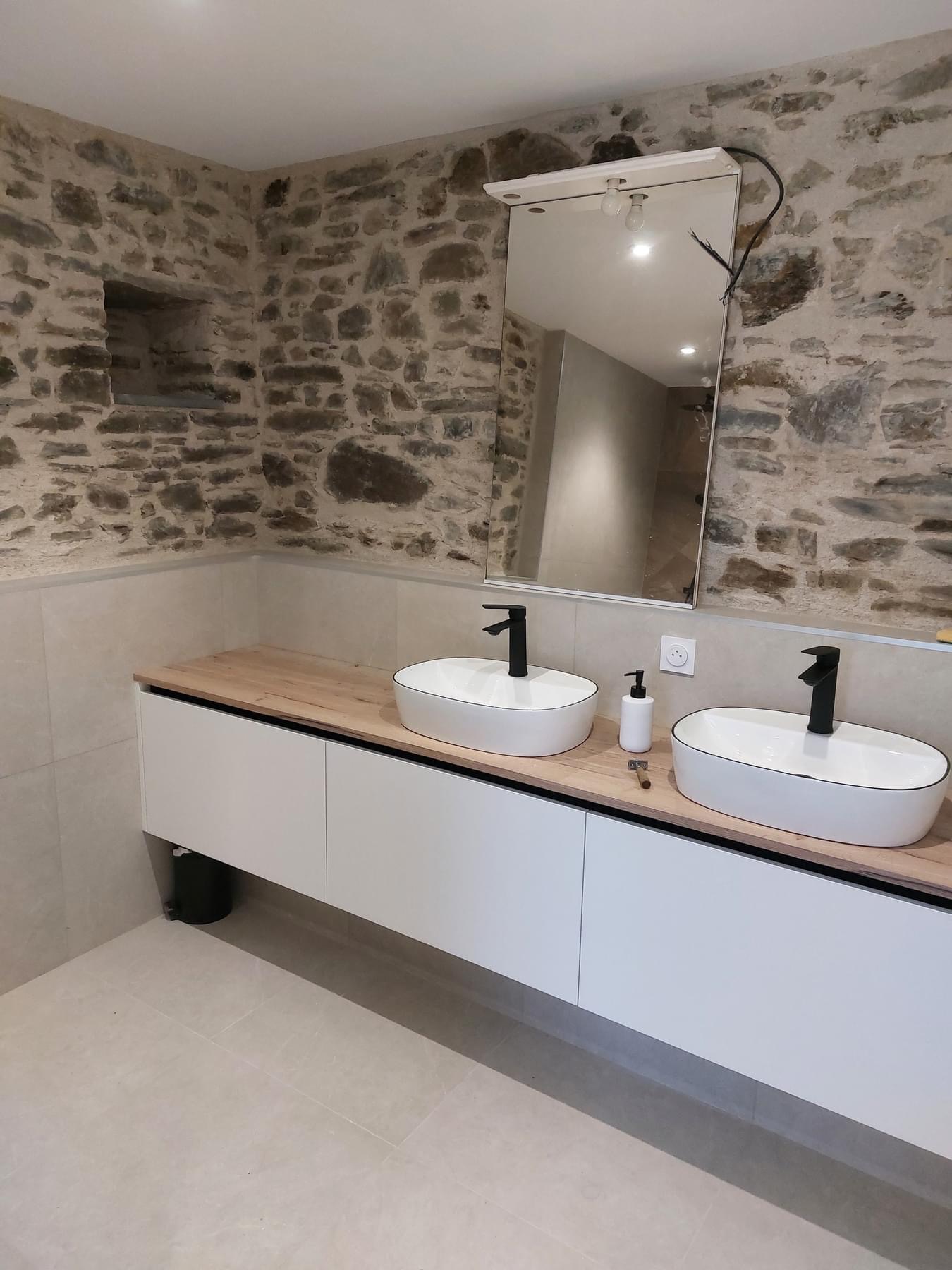 travaux salle de bain, avec double vasque