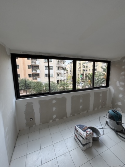 installation d'une baie vitree